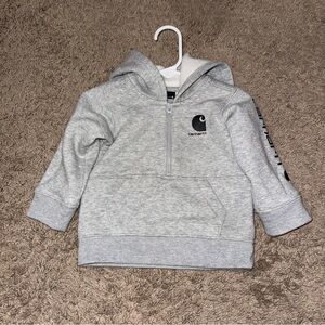 Carhartt Baby Hoodie 6M Gray Fleece Half Zip